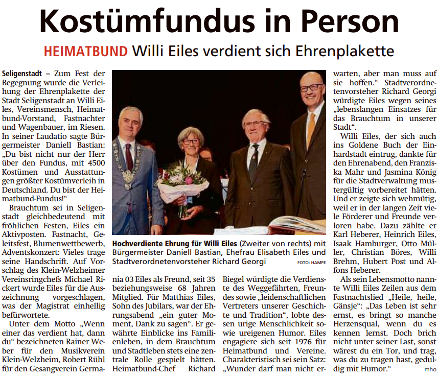 Ehrenplakette Stadt Eiles 2022